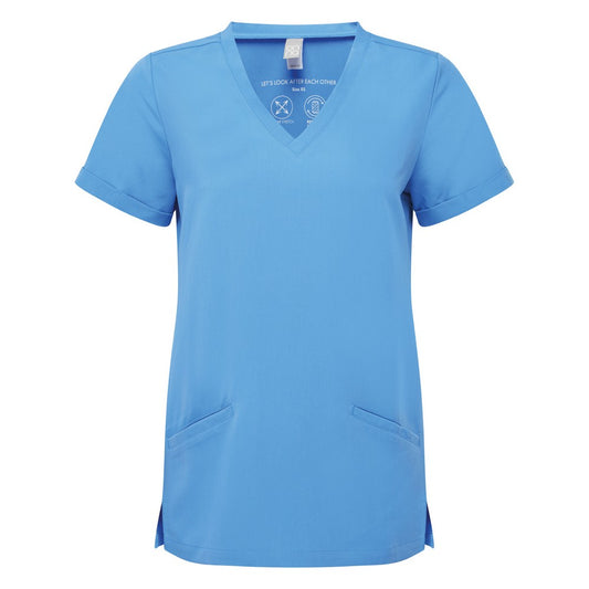 Ceil Blue - Front - Onna Womens-Ladies Invincible Stretch Work Tunic