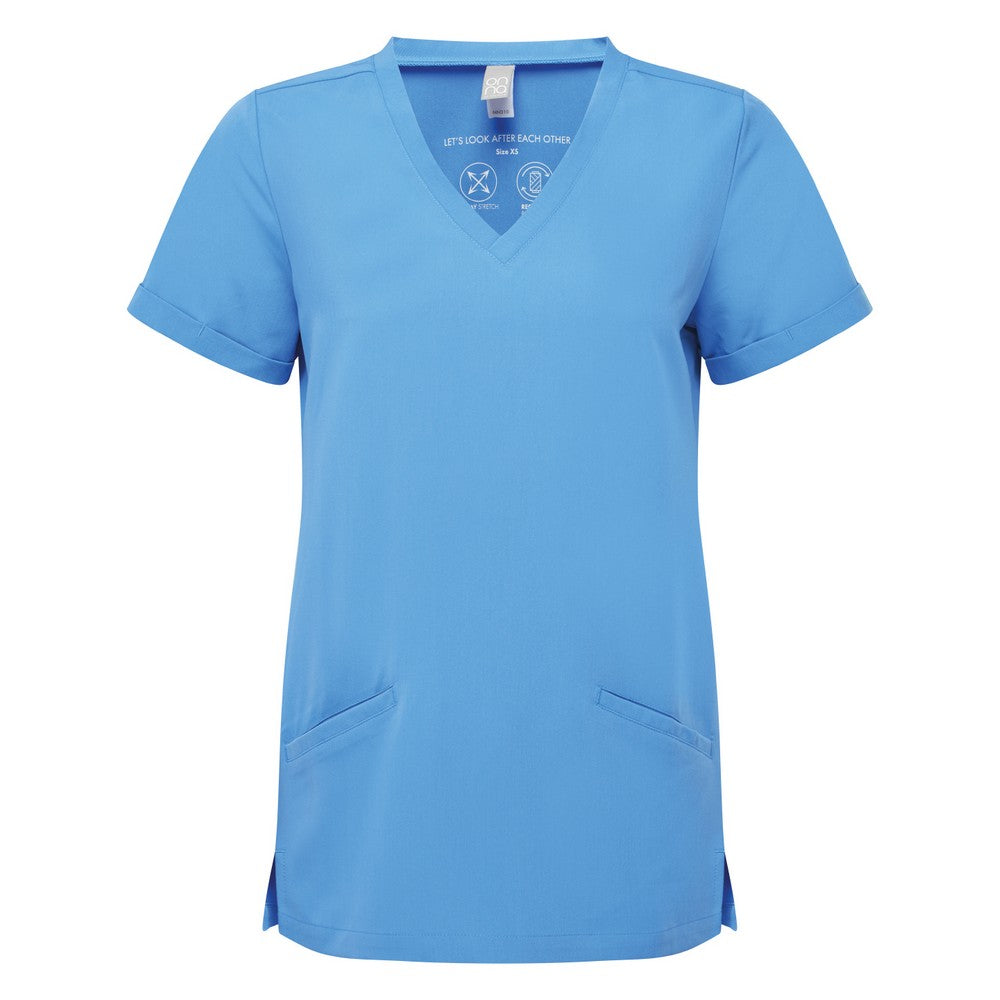 Ceil Blue - Front - Onna Womens-Ladies Invincible Stretch Work Tunic
