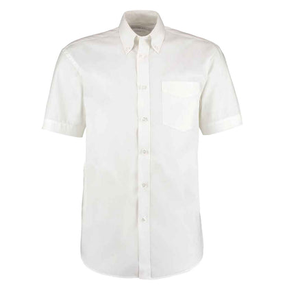 White - Front - Kustom Kit Mens Oxford Classic Short-Sleeved Shirt