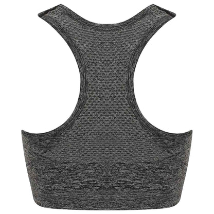 Dark Grey - Back - Tombo Womens-Ladies Seamless Sports Bra