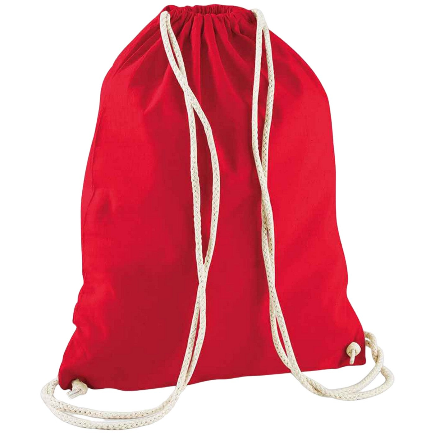 Classic Red - Front - Westford Mill Cotton Drawstring Bag