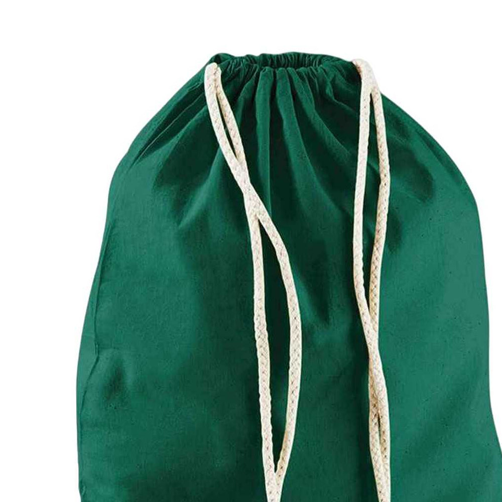 Bottle Green - Back - Westford Mill Cotton Drawstring Bag