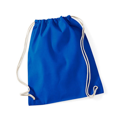 Bright Royal Blue - Back - Westford Mill Cotton Drawstring Bag