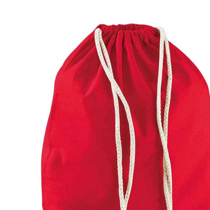 Classic Red - Back - Westford Mill Cotton Drawstring Bag