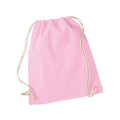 Classic Pink-White - Front - Westford Mill Cotton Drawstring Bag