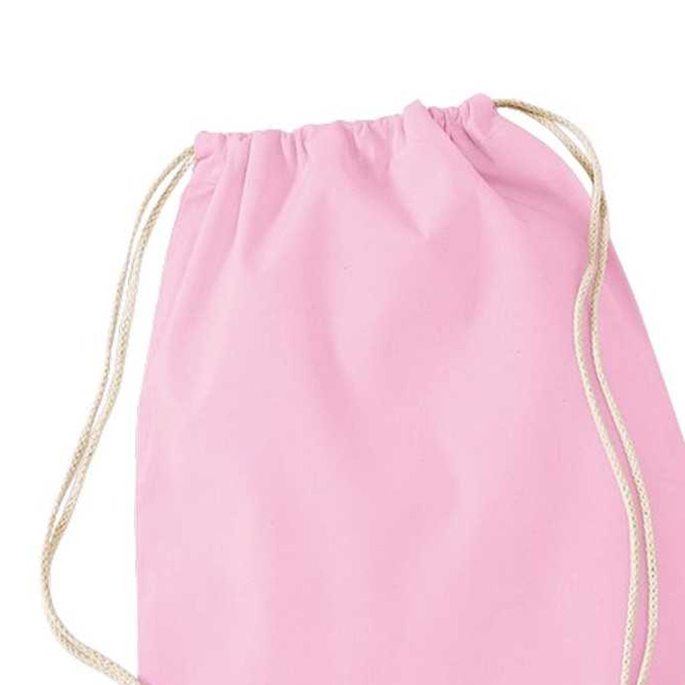 Classic Pink-White - Back - Westford Mill Cotton Drawstring Bag