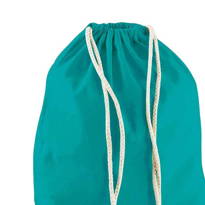 Emerald - Back - Westford Mill Cotton Drawstring Bag