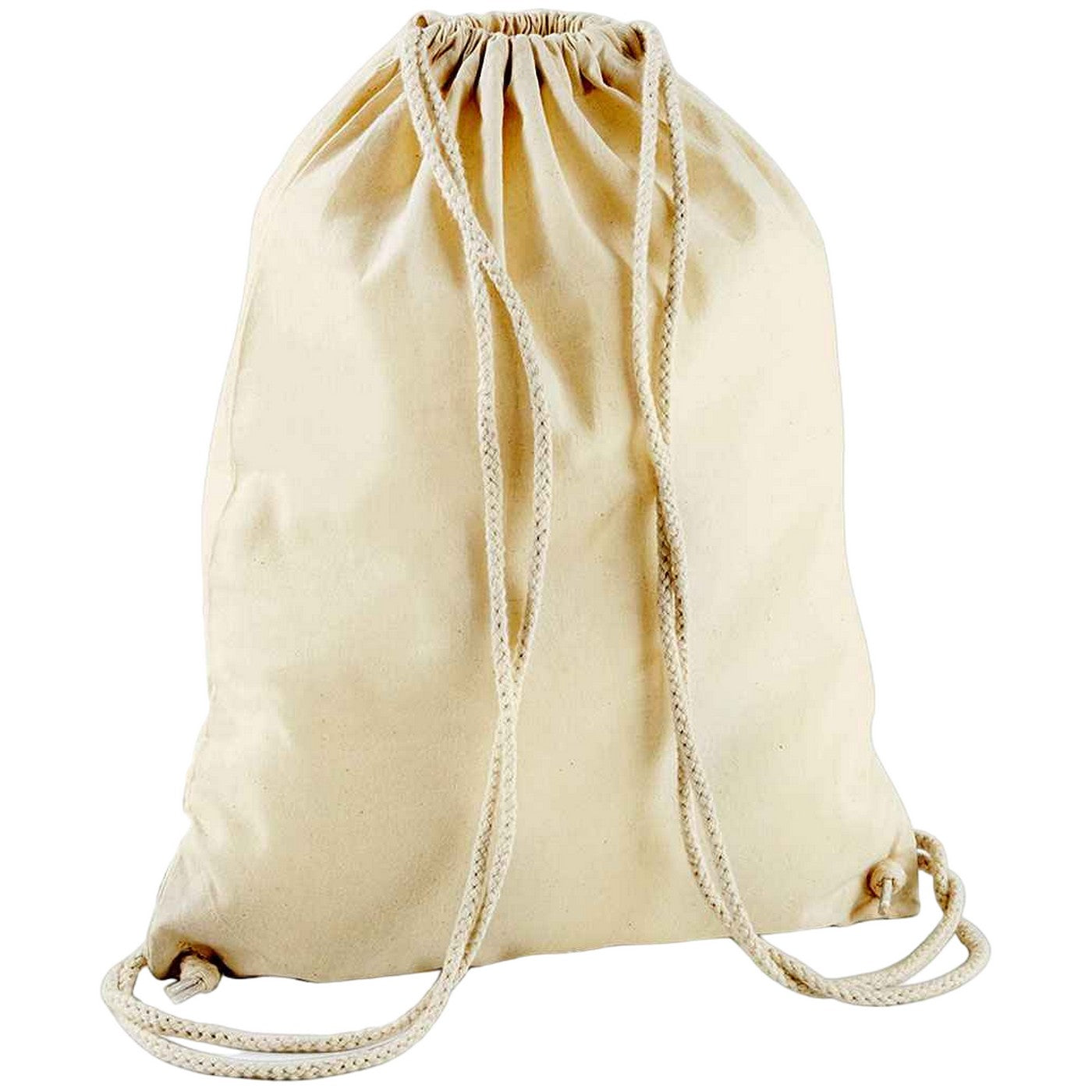 Natural - Front - Westford Mill Cotton Drawstring Bag