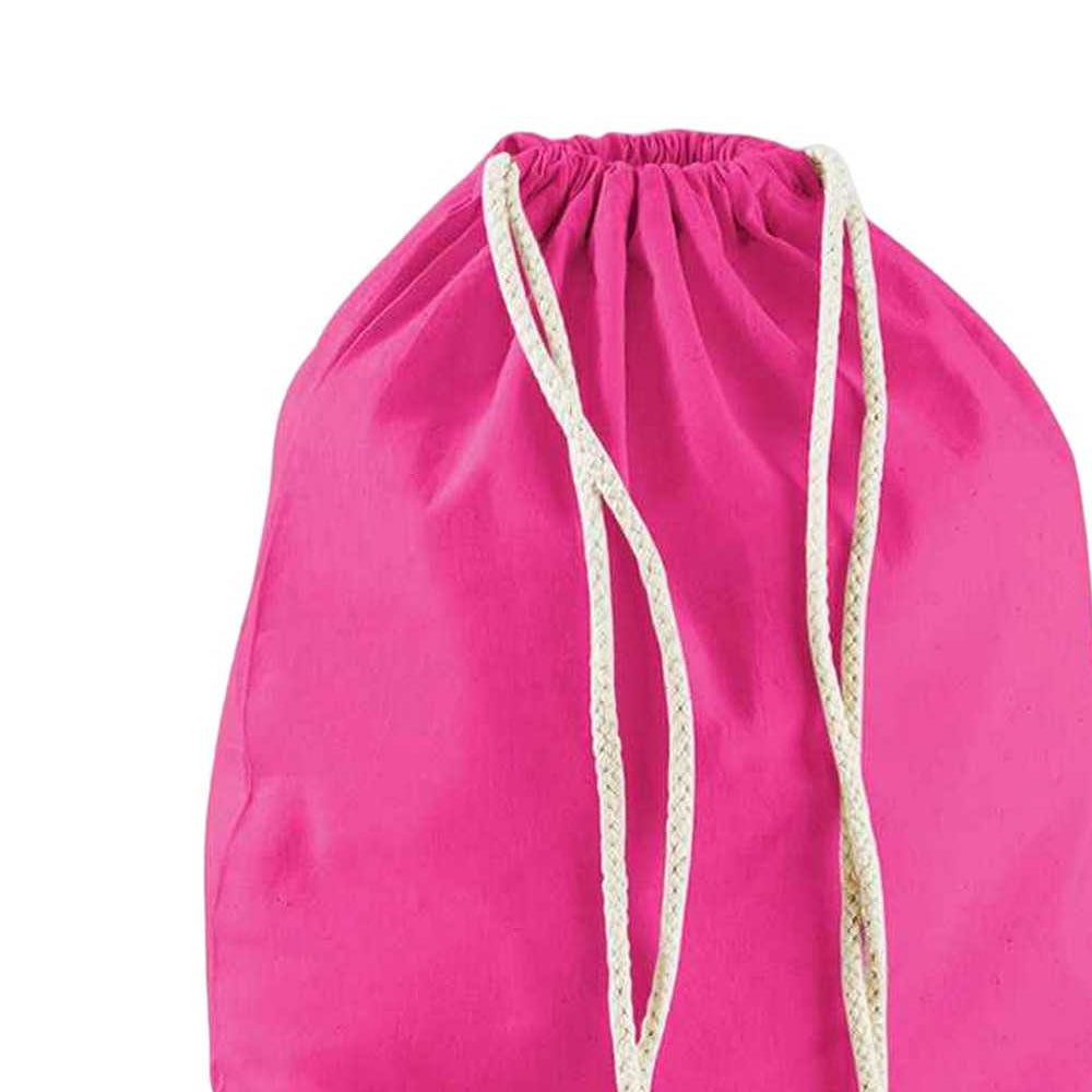 Fuchsia - Back - Westford Mill Cotton Drawstring Bag