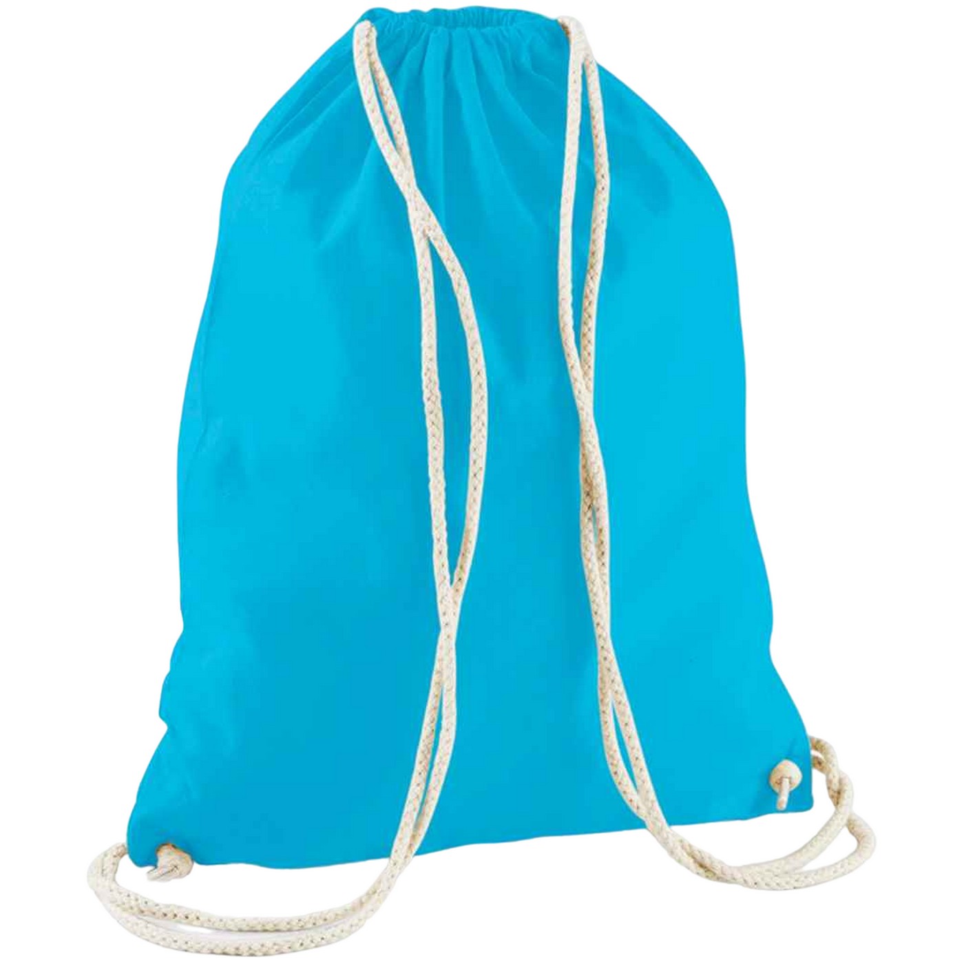 Surf Blue - Front - Westford Mill Cotton Drawstring Bag