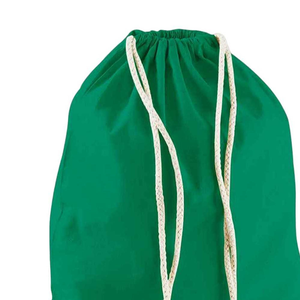 Kelly Green - Back - Westford Mill Cotton Drawstring Bag