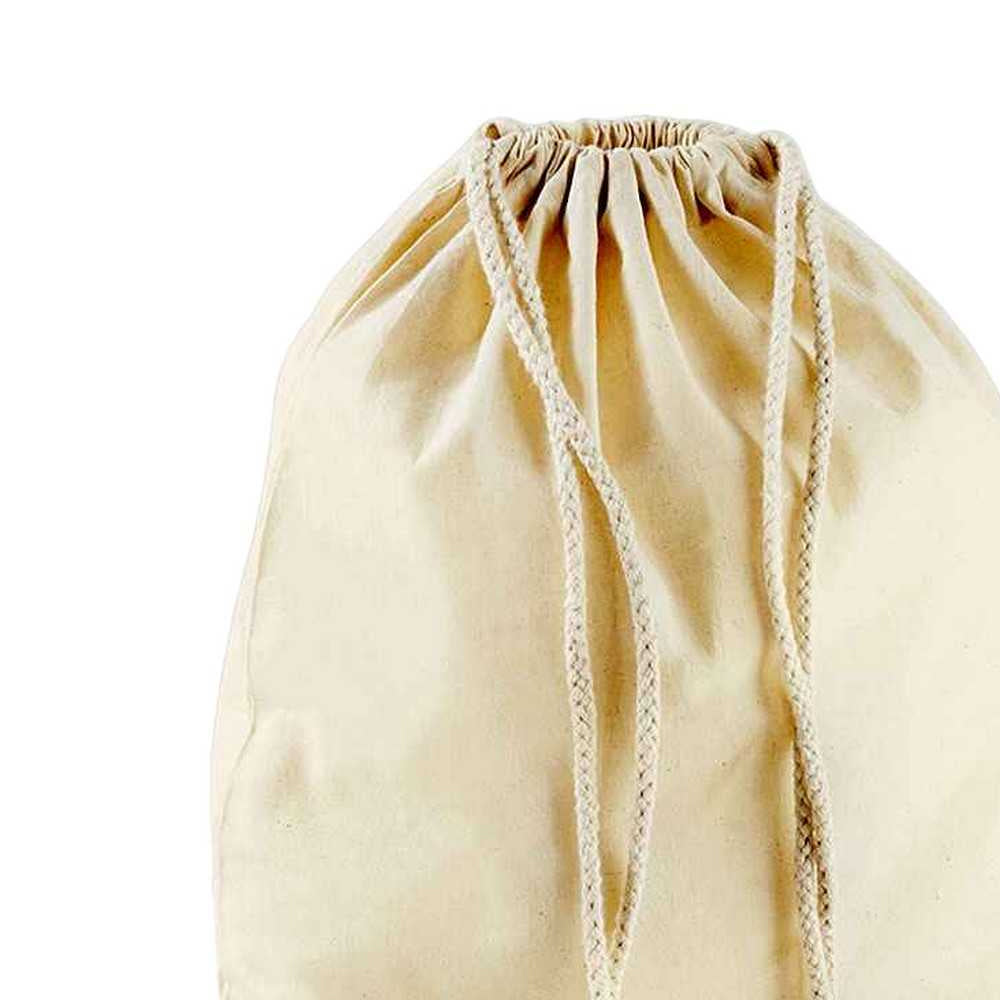 Natural - Back - Westford Mill Cotton Drawstring Bag