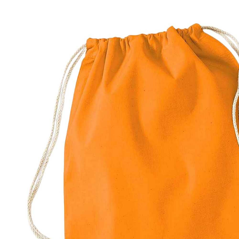 Orange - Back - Westford Mill Cotton Drawstring Bag