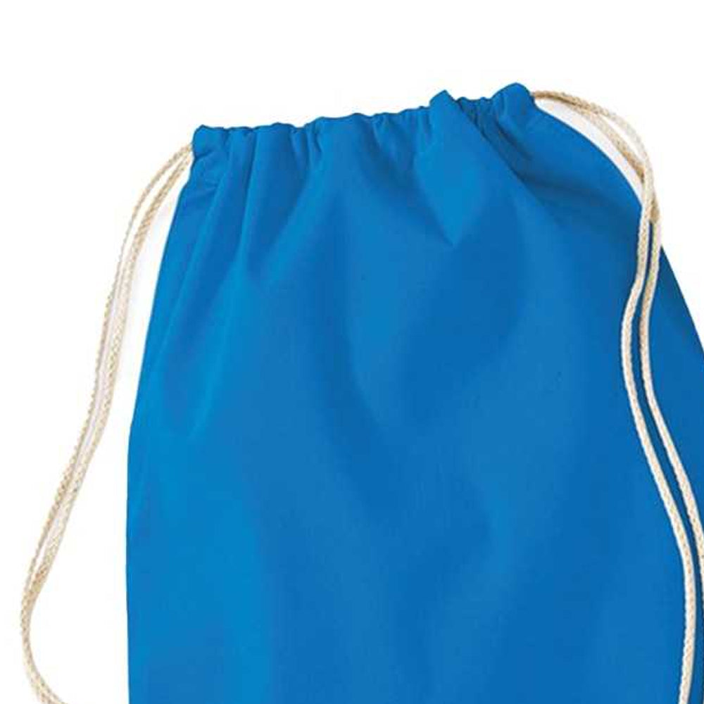 Sapphire Blue - Back - Westford Mill Cotton Drawstring Bag
