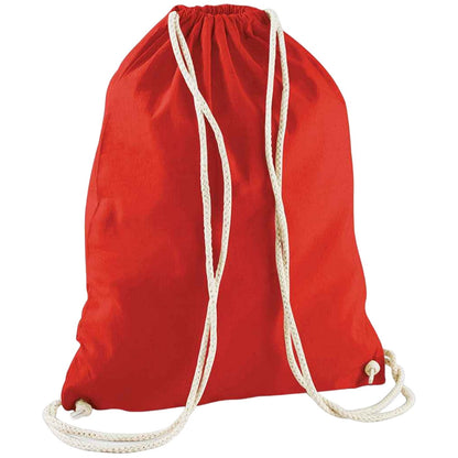 Bright Red - Front - Westford Mill Cotton Drawstring Bag
