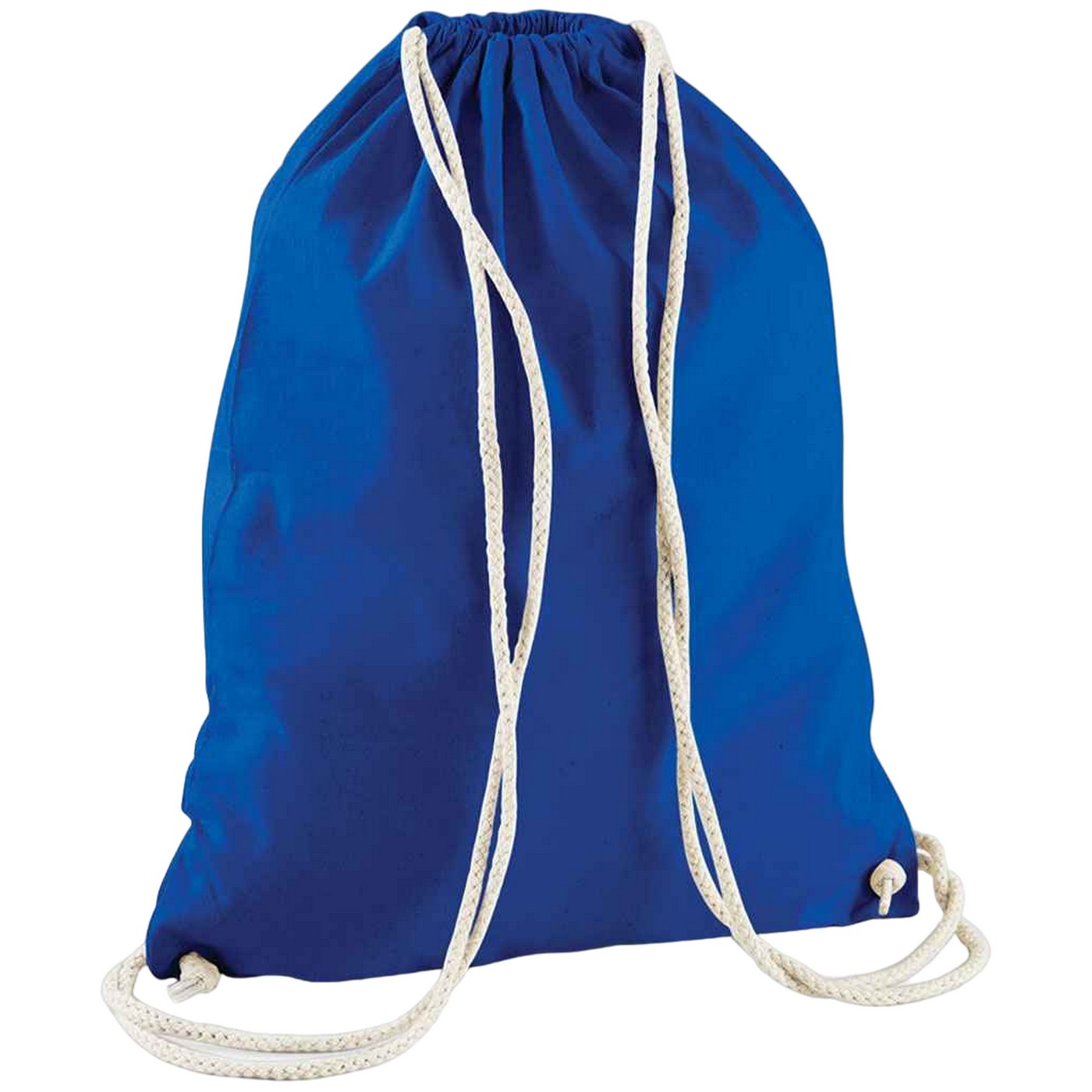 Bright Royal Blue - Front - Westford Mill Cotton Drawstring Bag