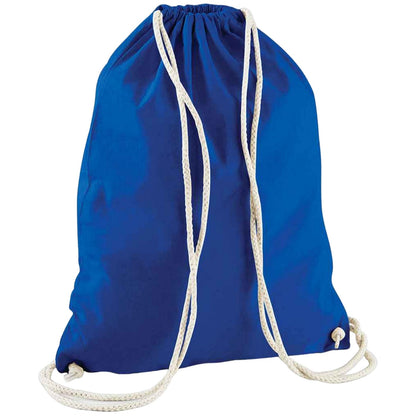 Bright Royal Blue - Front - Westford Mill Cotton Drawstring Bag