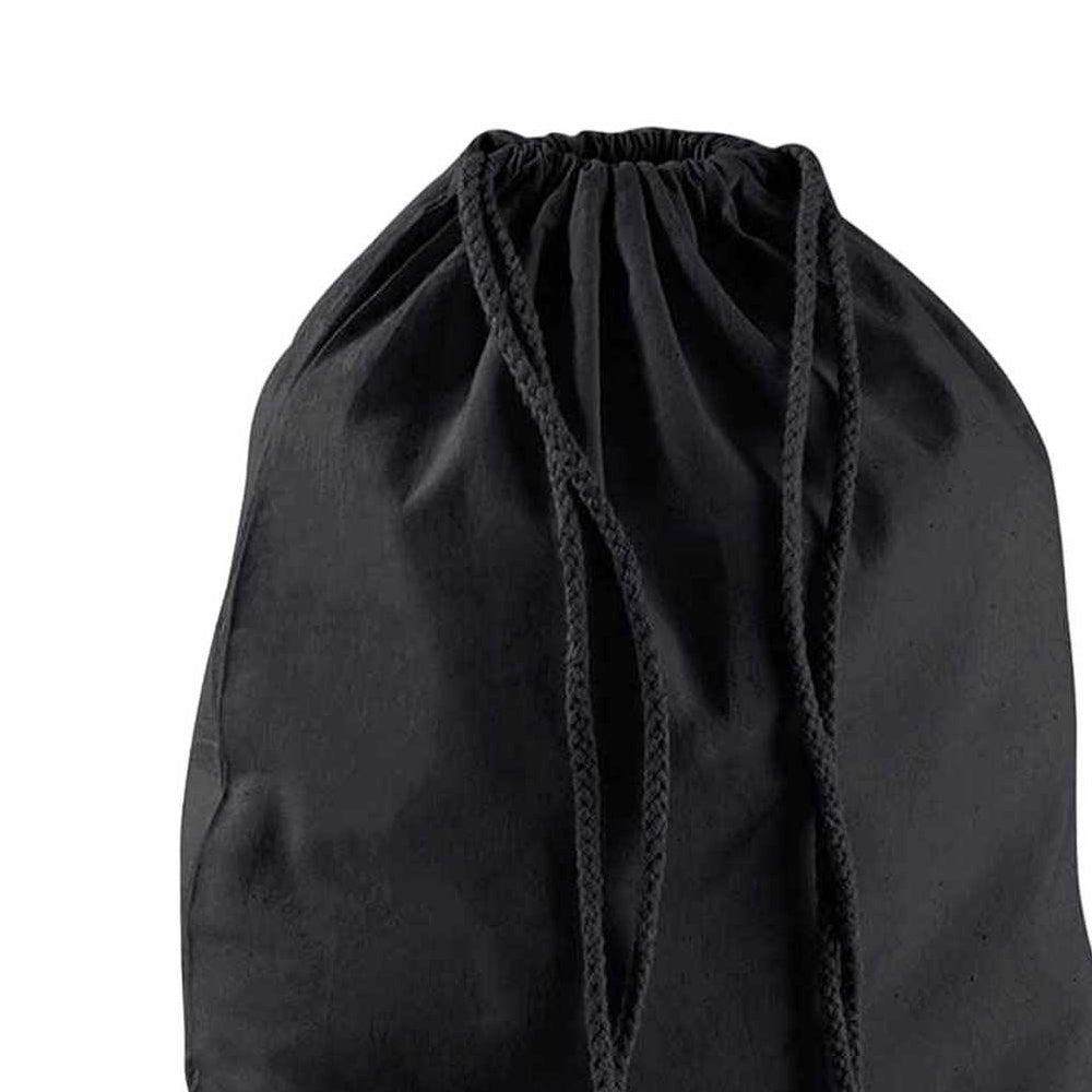 Black-Black - Back - Westford Mill Cotton Drawstring Bag