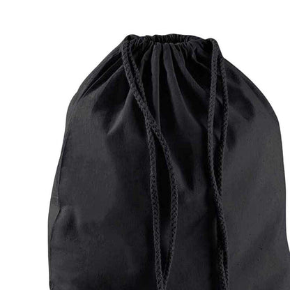 Black-Black - Back - Westford Mill Cotton Drawstring Bag