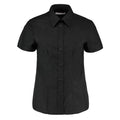 Black - Front - Kustom Kit Womens-Ladies Oxford Short-Sleeved Work Shirt