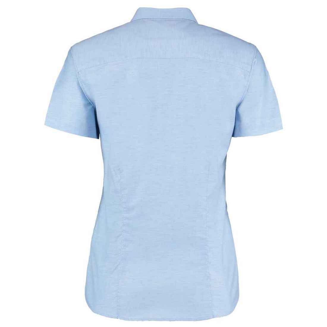 Light Blue - Back - Kustom Kit Womens-Ladies Oxford Short-Sleeved Work Shirt