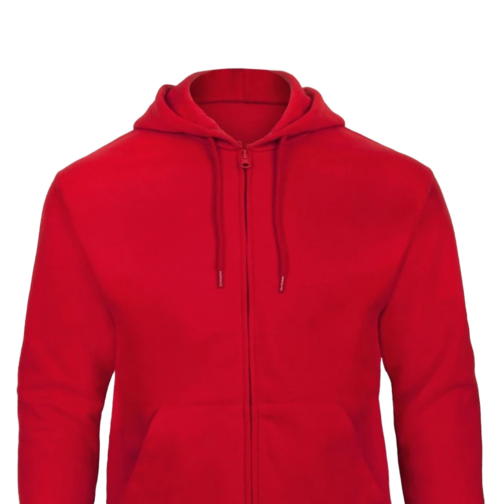 Red - Back - B&C Unisex Adult ID.205 50-50 Full Zip Hoodie