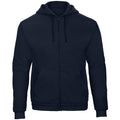 Navy - Front - B&C Unisex Adult ID.205 50-50 Full Zip Hoodie