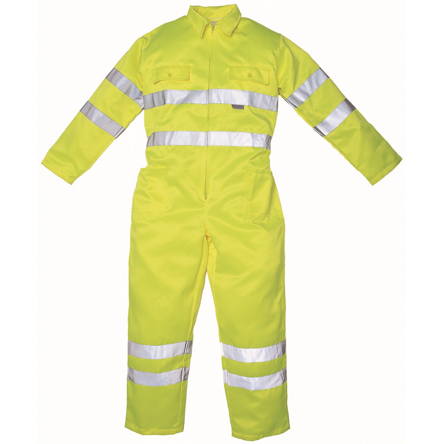 Yellow - Front - Yoko Unisex Adult Polycotton High-Vis Overalls
