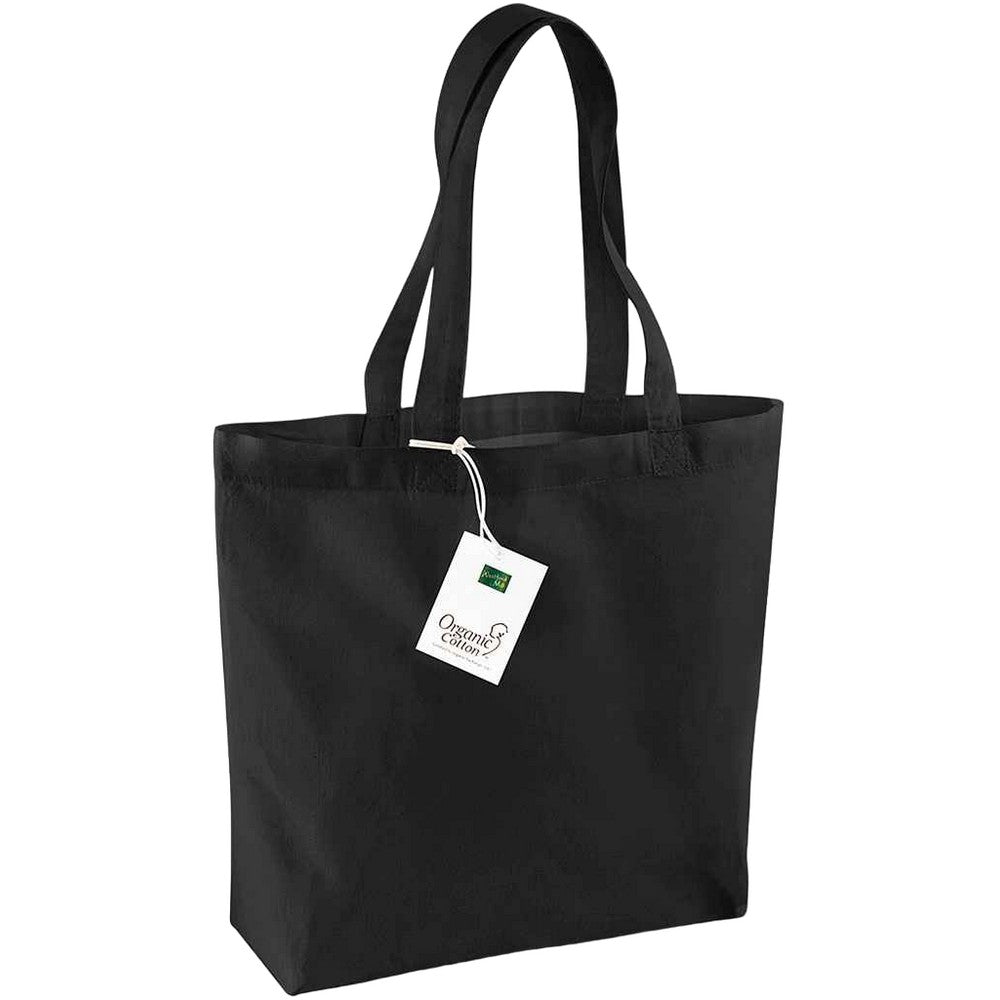 Black - Front - Westford Mill Organic Cotton Shopper Bag