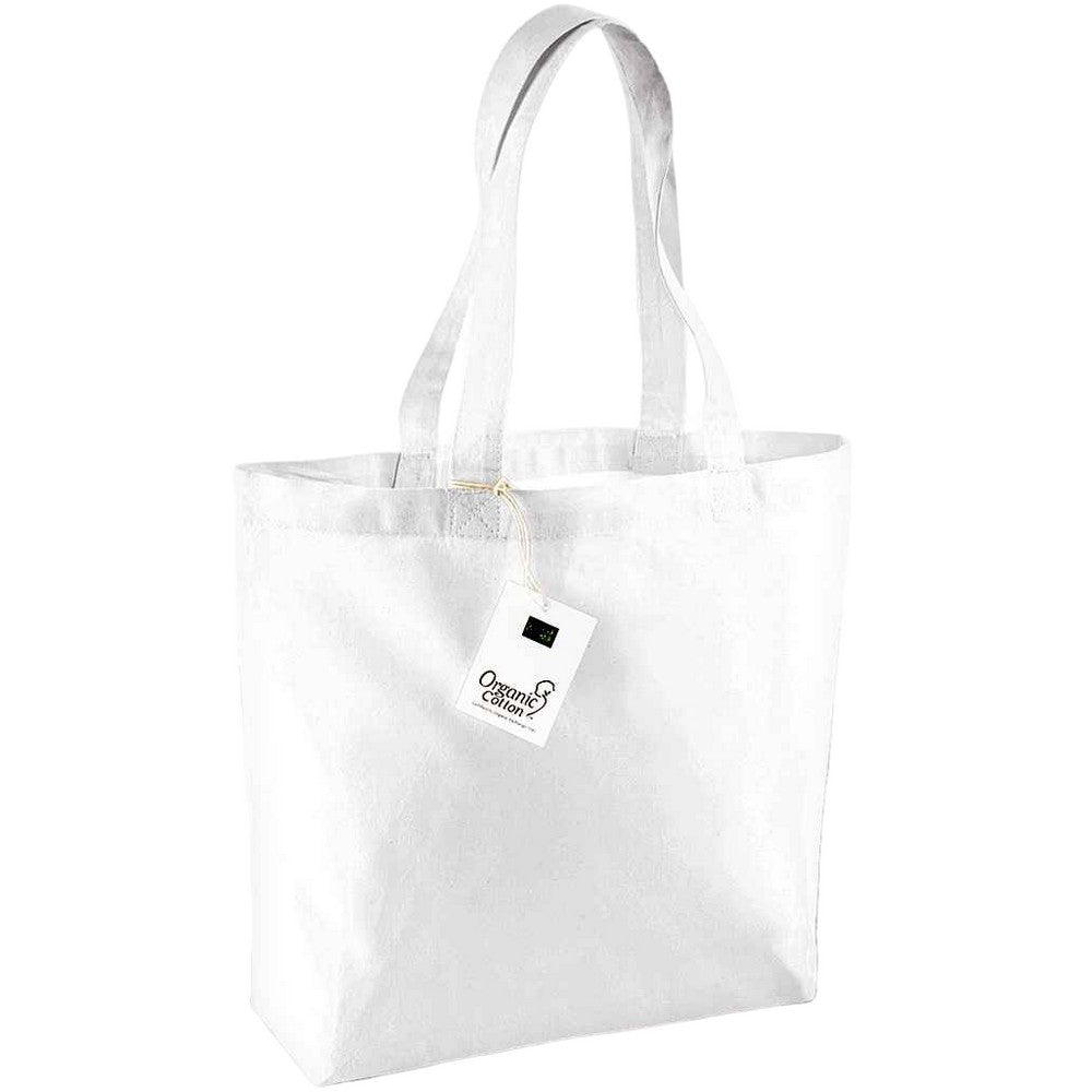 White - Front - Westford Mill Organic Cotton Shopper Bag