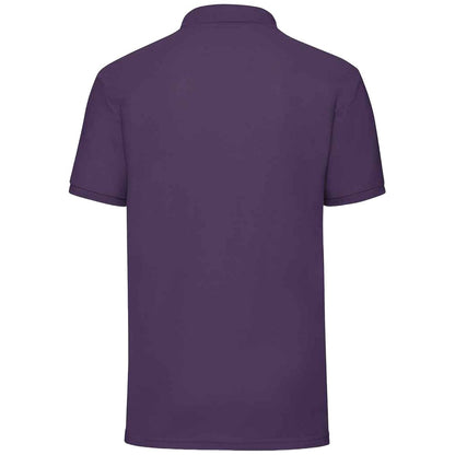 Purple - Back - Fruit of the Loom Mens 65-35 Polo Shirt