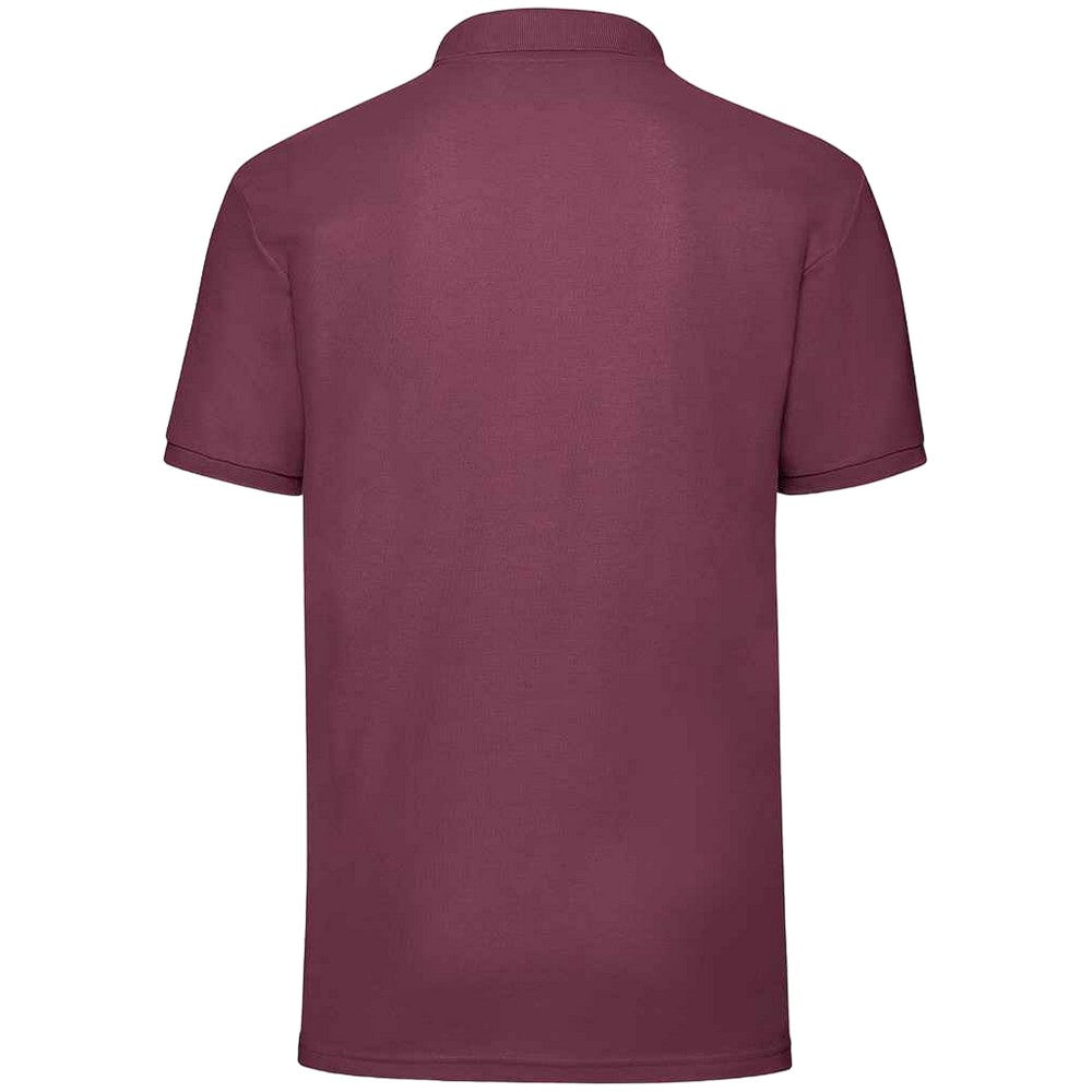 Burgundy - Back - Fruit of the Loom Mens 65-35 Polo Shirt