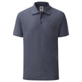 Heather Navy - Front - Fruit of the Loom Mens 65-35 Polo Shirt