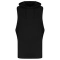 Jet Black - Front - AWDis Cool Mens Urban Sleeveless Hoodie