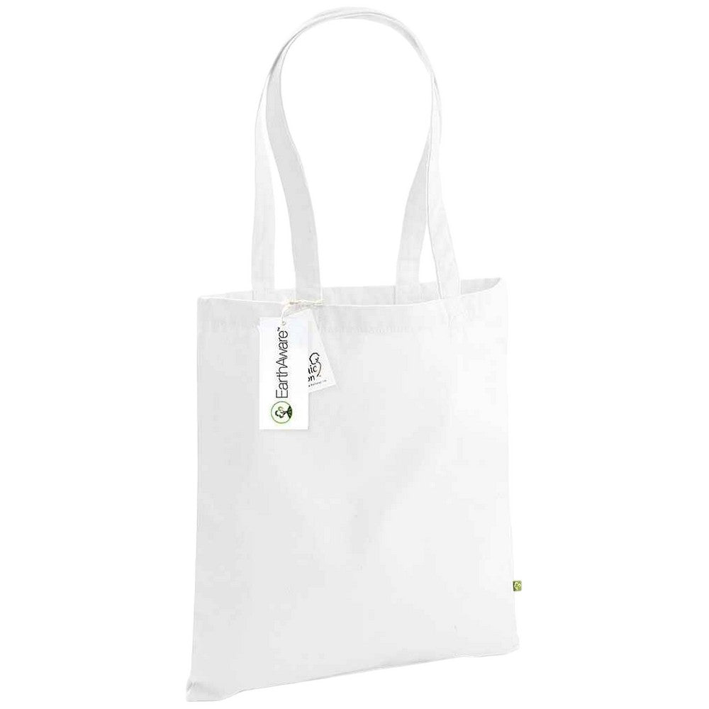 White - Front - Westford Mill EarthAware Organic Bag For Life Tote Bag