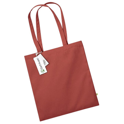 Orange Rust - Front - Westford Mill EarthAware Organic Bag For Life Tote Bag