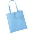 Sky Blue - Front - Westford Mill Bag For Life Long Handle Tote Bag