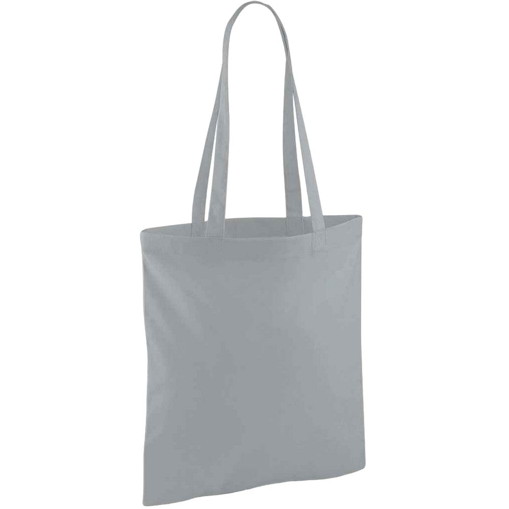 Pure Grey - Front - Westford Mill Bag For Life Long Handle Tote Bag