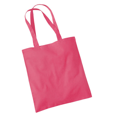 Raspberry Pink - Back - Westford Mill Bag For Life Long Handle Tote Bag
