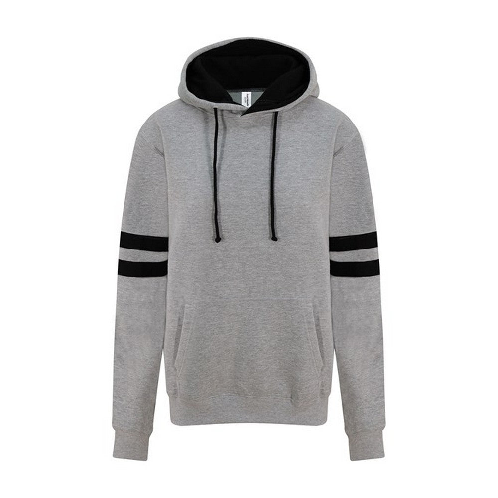 Heather Grey-Deep Black - Front - Awdis Mens Game Day Hoodie