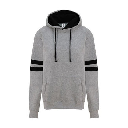 Heather Grey-Deep Black - Front - Awdis Mens Game Day Hoodie