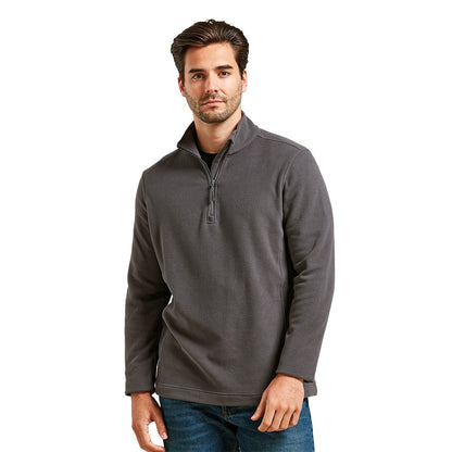 Dark Grey - Side - Premier Unisex Adult Recyclight Quarter Zip Fleece Top