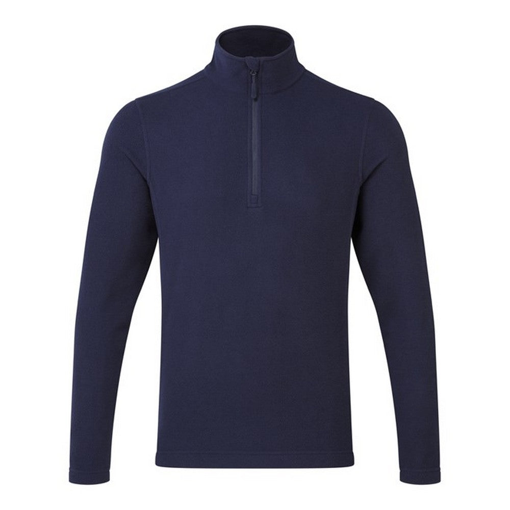 Navy - Front - Premier Unisex Adult Recyclight Quarter Zip Fleece Top