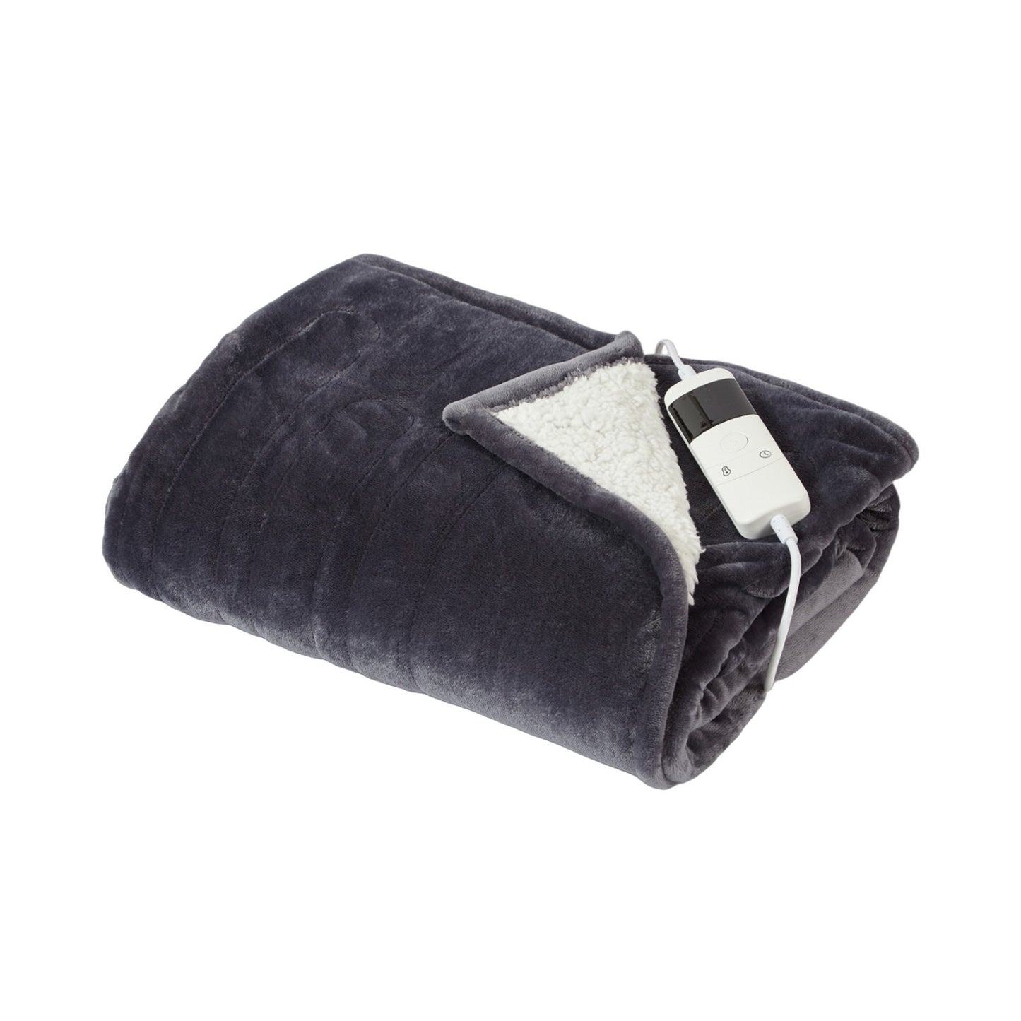Grey - Front - Ribbon Electric Blanket (UK Plug)