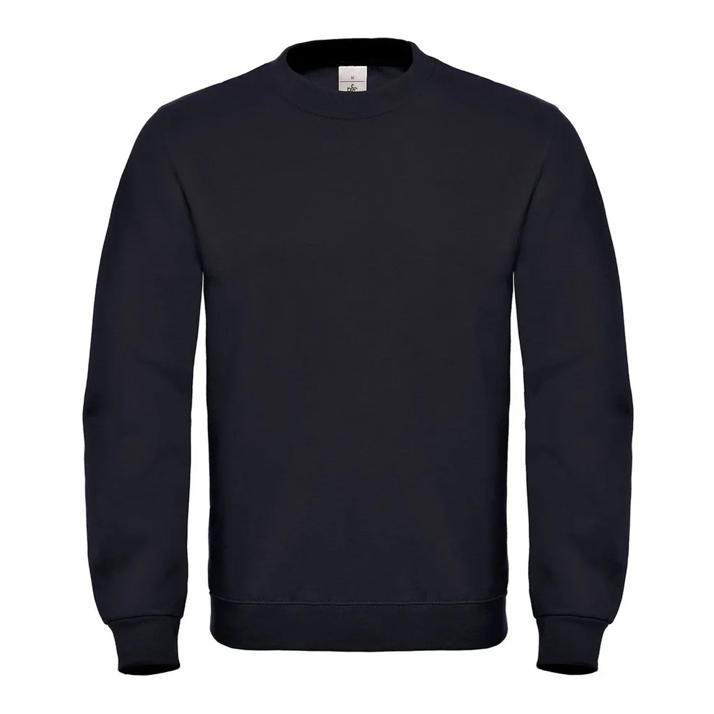 Black - Front - B&C Mens ID.002 Cotton Sweatshirt