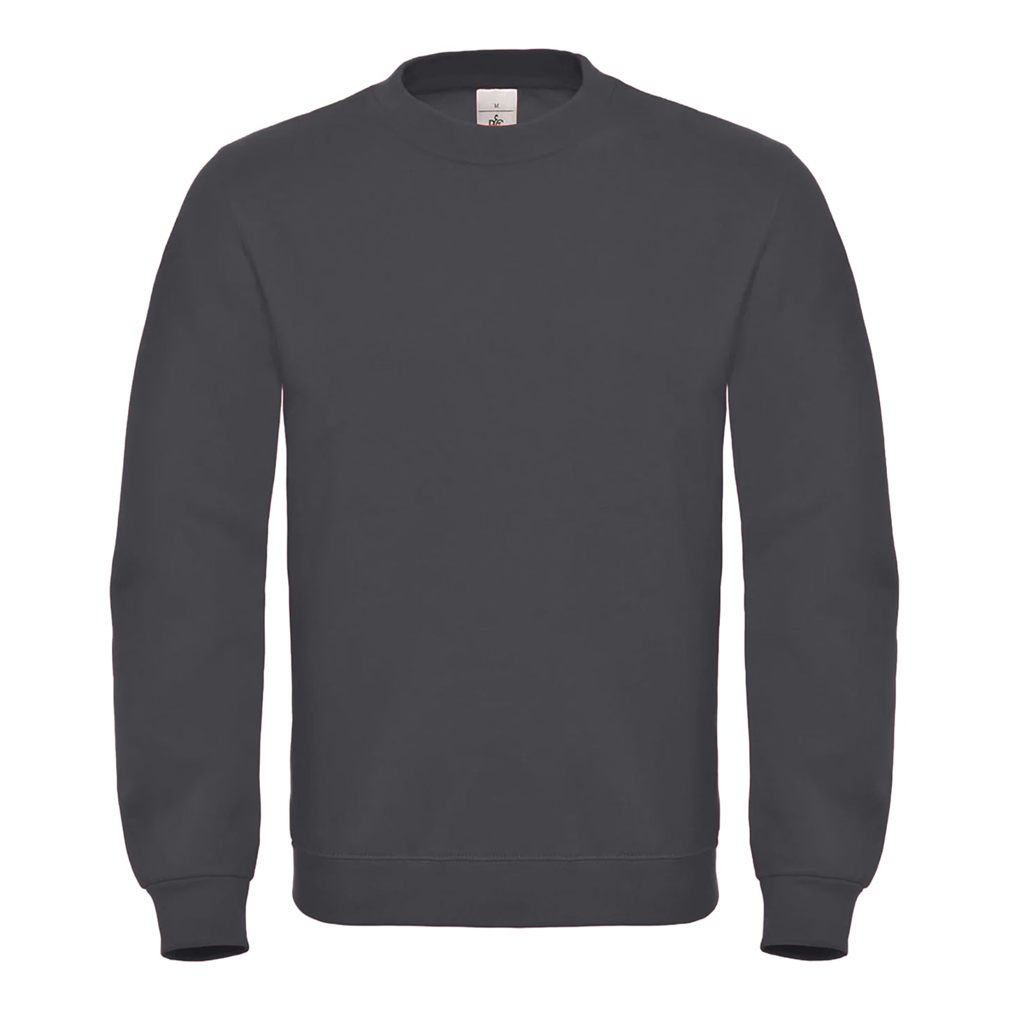 Anthracite - Front - B&C Mens ID.002 Cotton Sweatshirt
