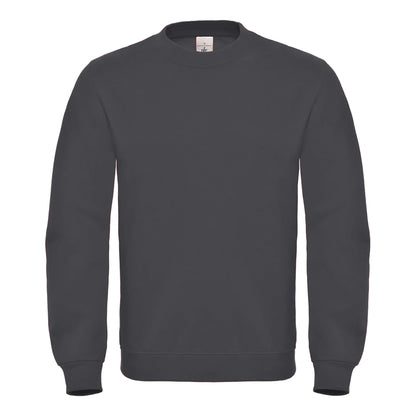 Anthracite - Front - B&C Mens ID.002 Cotton Sweatshirt
