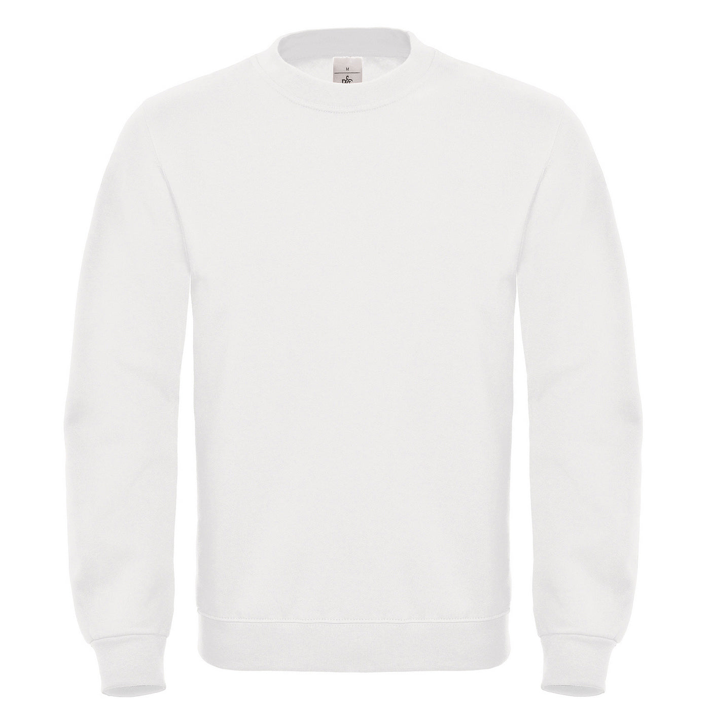 White - Front - B&C Mens ID.002 Cotton Sweatshirt