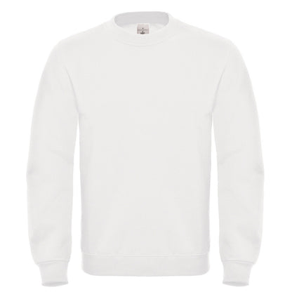 White - Front - B&C Mens ID.002 Cotton Sweatshirt