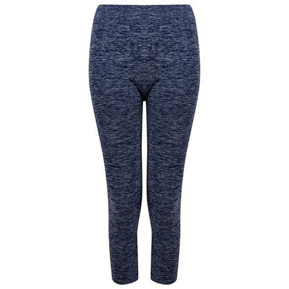 Navy Marl - Front - Tombo Womens-Ladies Seamless 3-4 Leggings